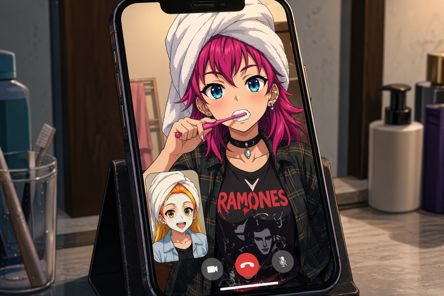 A group video call.